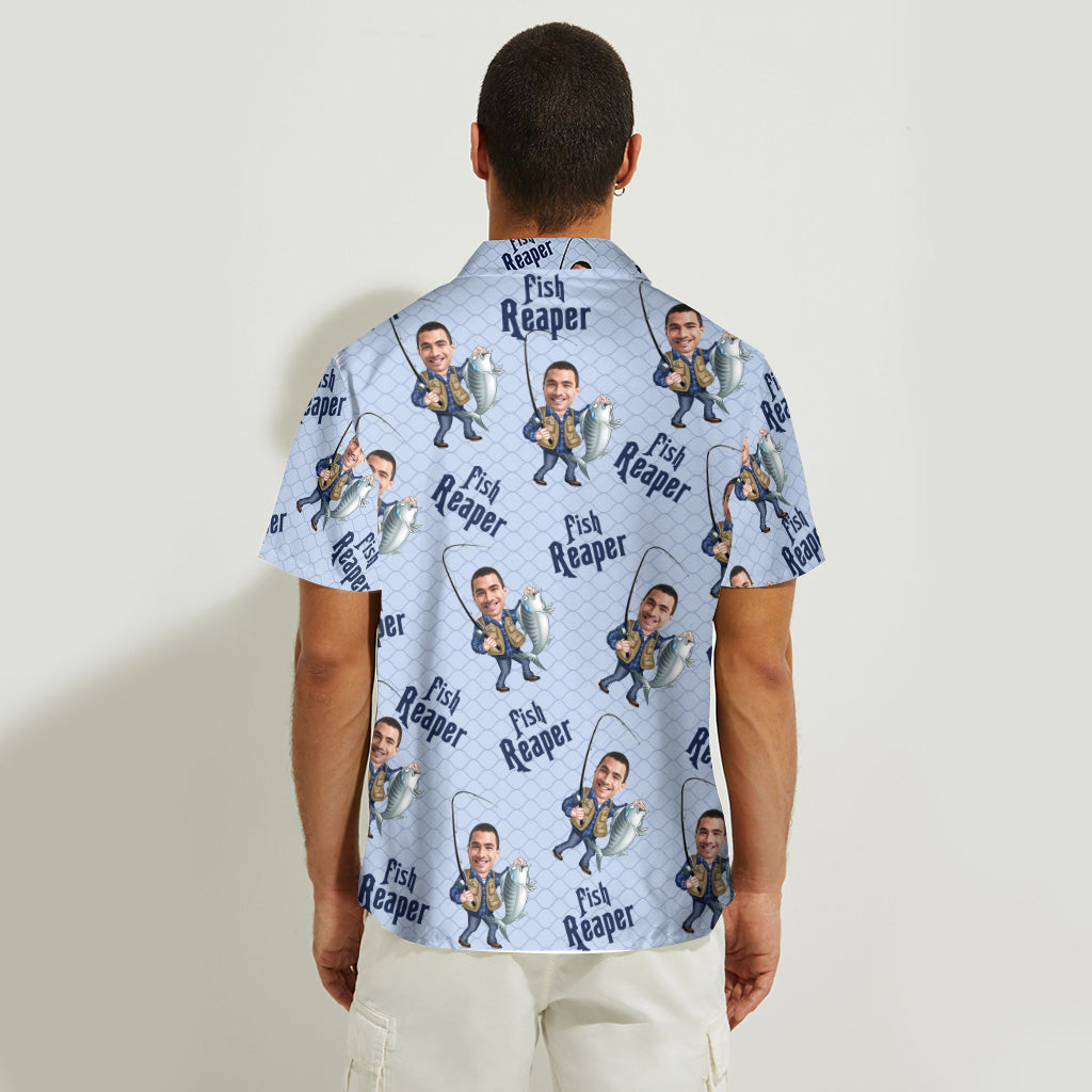 Fish Reaper – Personalisiertes Angler-Hawaiihemd