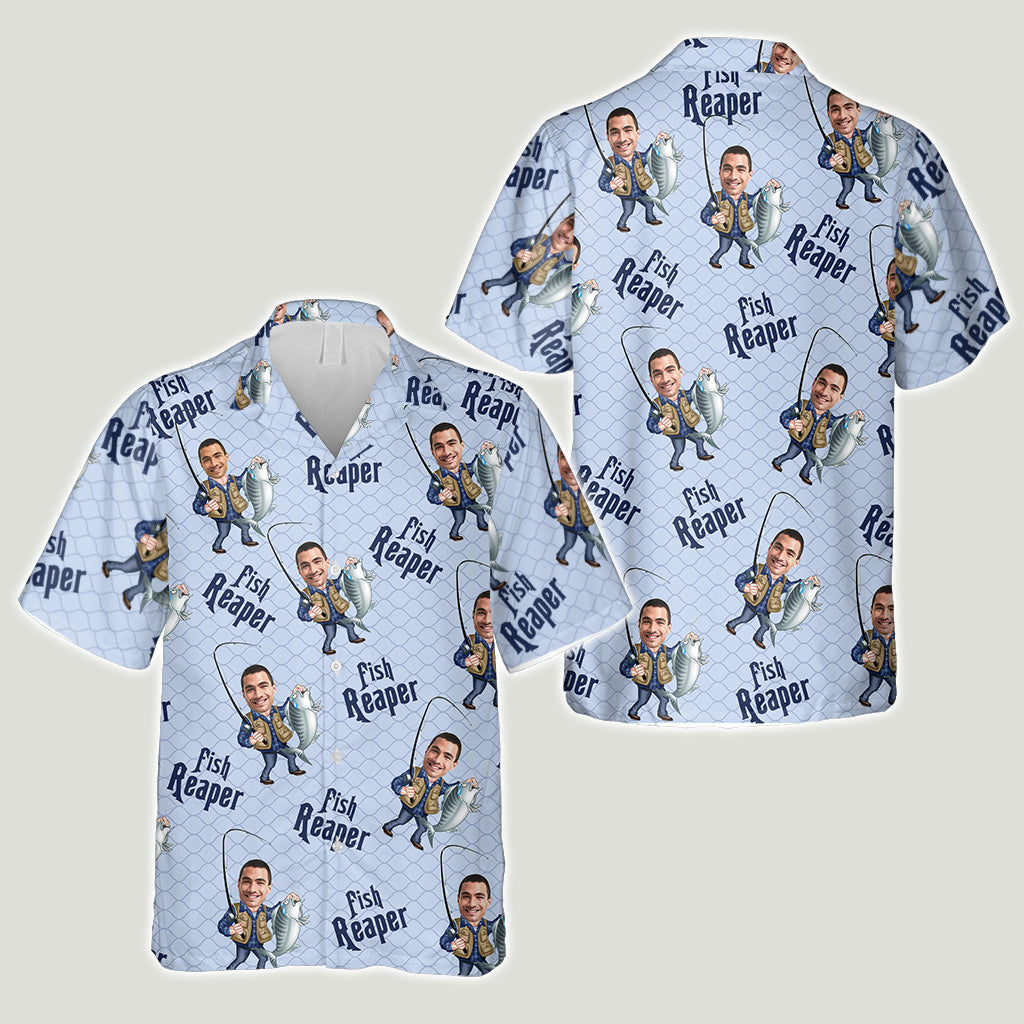 Fish Reaper – Personalisiertes Angler-Hawaiihemd