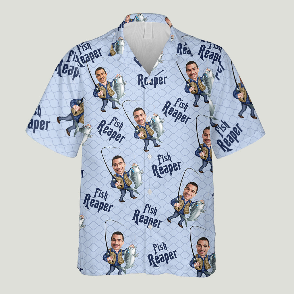 Fish Reaper – Personalisiertes Angler-Hawaiihemd