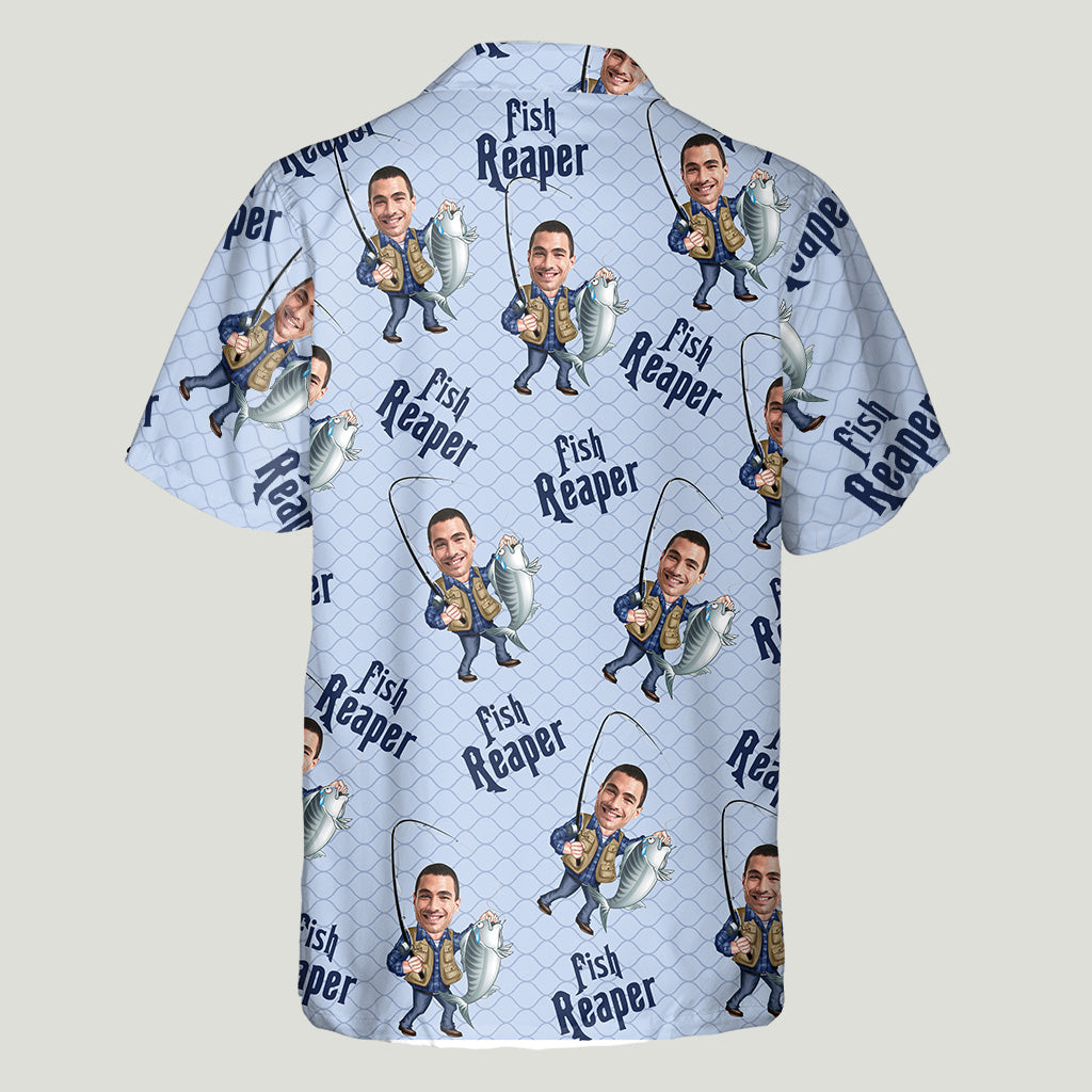 Fish Reaper – Personalisiertes Angler-Hawaiihemd