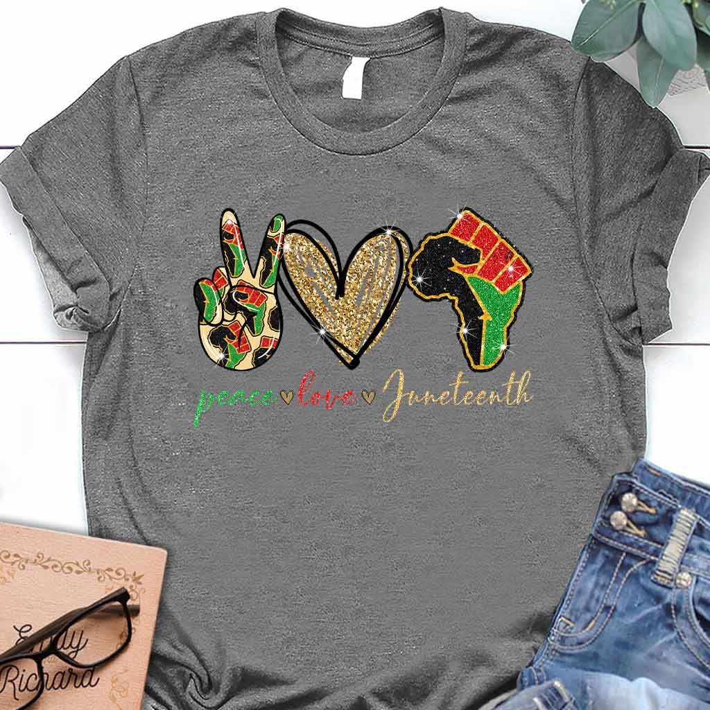 Juneteenth - T-shirt et sweat à capuche afro-américains avec imprimé à paillettes imitation 1121