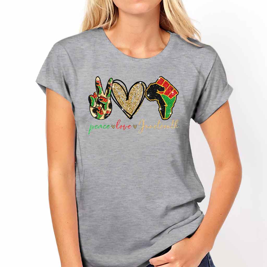Juneteenth - T-shirt et sweat à capuche afro-américains avec imprimé à paillettes imitation 1121