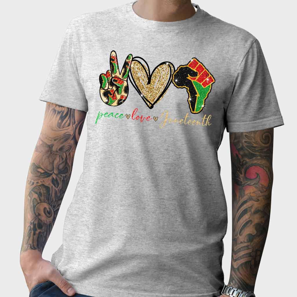 Juneteenth - T-shirt et sweat à capuche afro-américains avec imprimé à paillettes imitation 1121