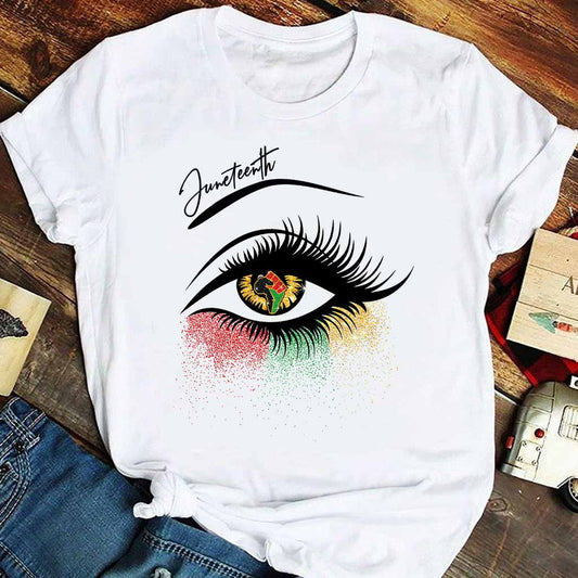 Juneteenth – T-Shirt und Hoodie für Afroamerikaner mit Glitzer-Imitat 112021