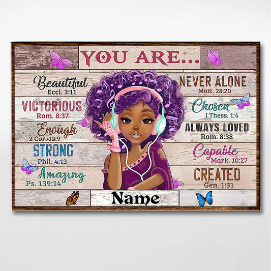 You Are Beautiful - Personalized African American Poster 112021