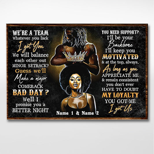 Black Couple - Personalized African American Poster