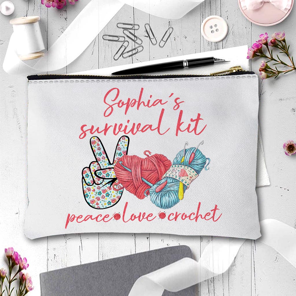 Peace Love Crochet – Personalisierte Häkeltasche
