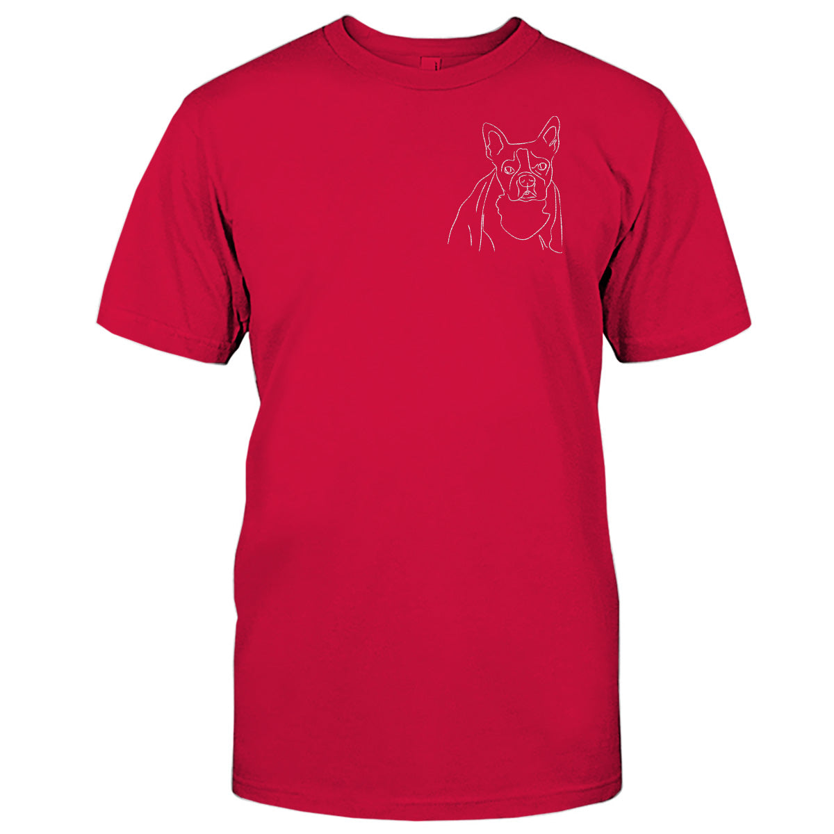T-shirt brodé personnalisé avec motif de chien