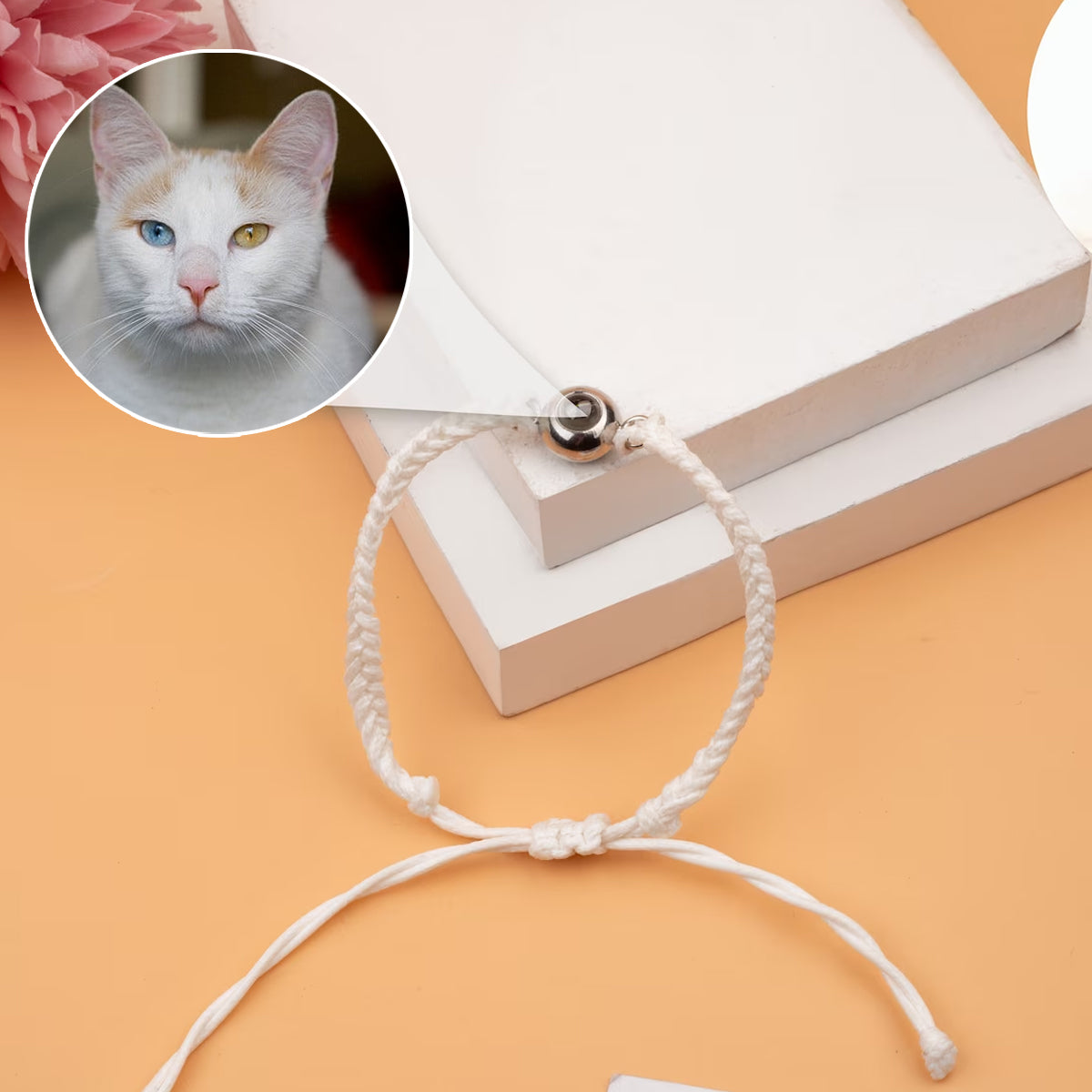 Katzenliebhaber - Personalisiertes Armband mit Katzenprojektion