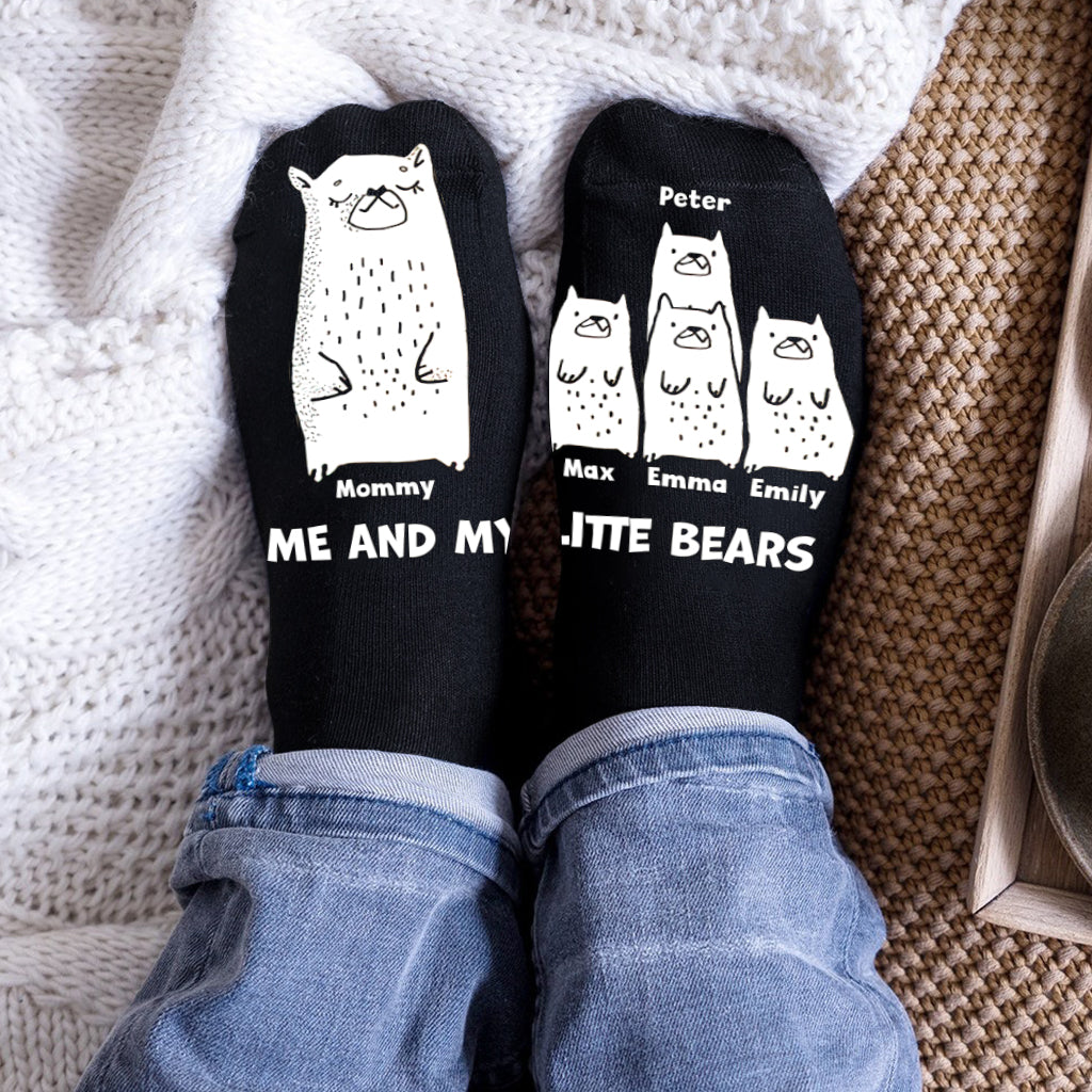 Me And My Little Bears - Gift for dad, grandma, grandpa, mom, uncle, aunt - Personalized Socks