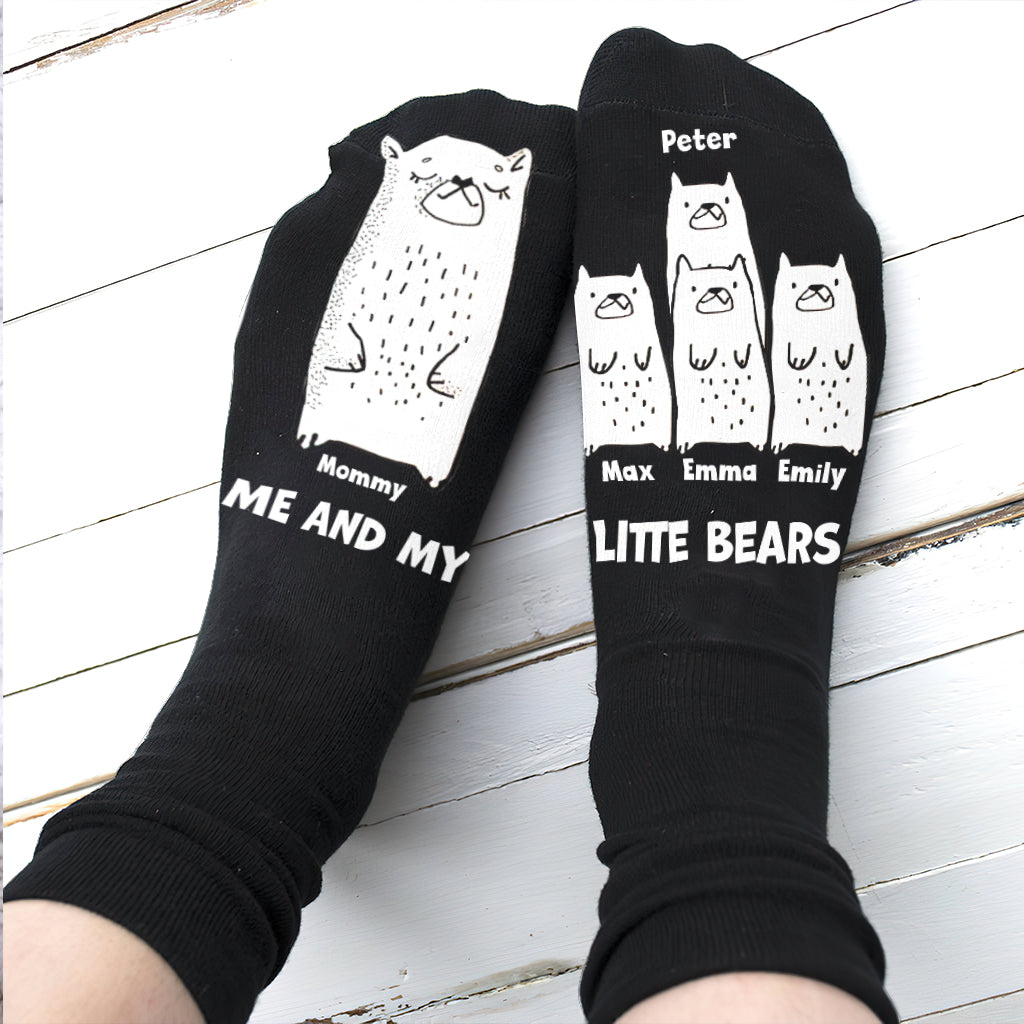 Me And My Little Bears - Gift for dad, grandma, grandpa, mom, uncle, aunt - Personalized Socks