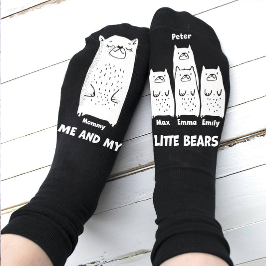 Me And My Little Bears - Gift for dad, grandma, grandpa, mom, uncle, aunt - Personalized Socks