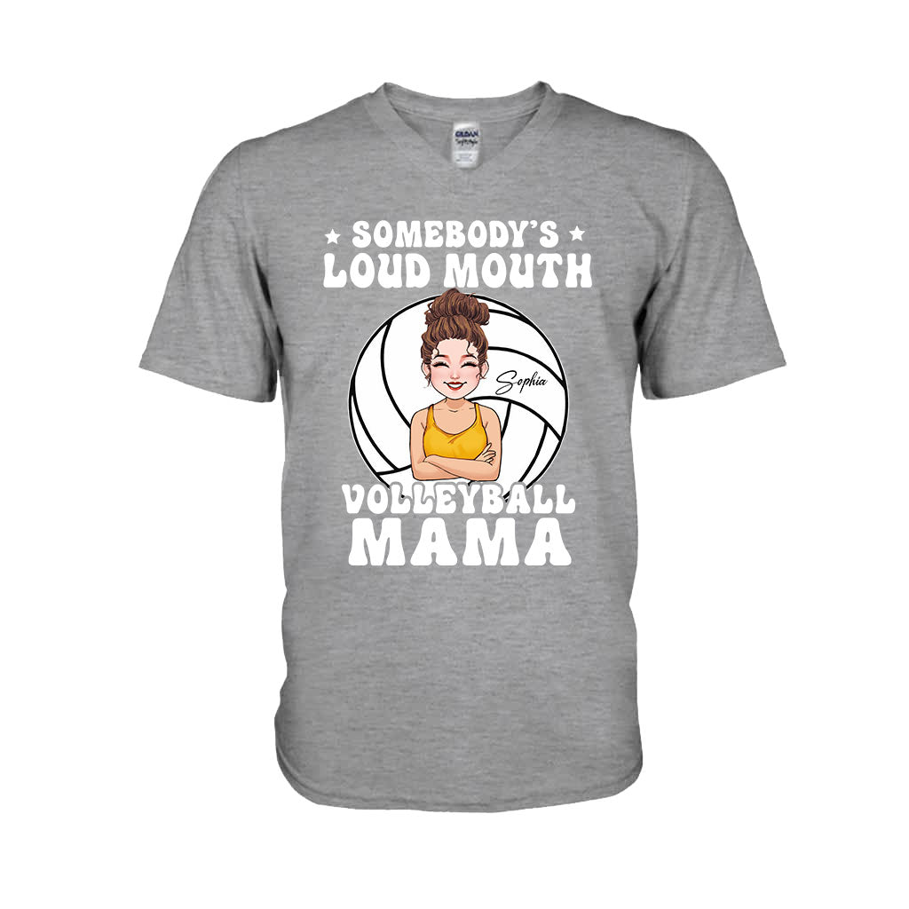 Loud Mouth Volleyball Mama - Personalized Volleyball T-shirt And Hoodie