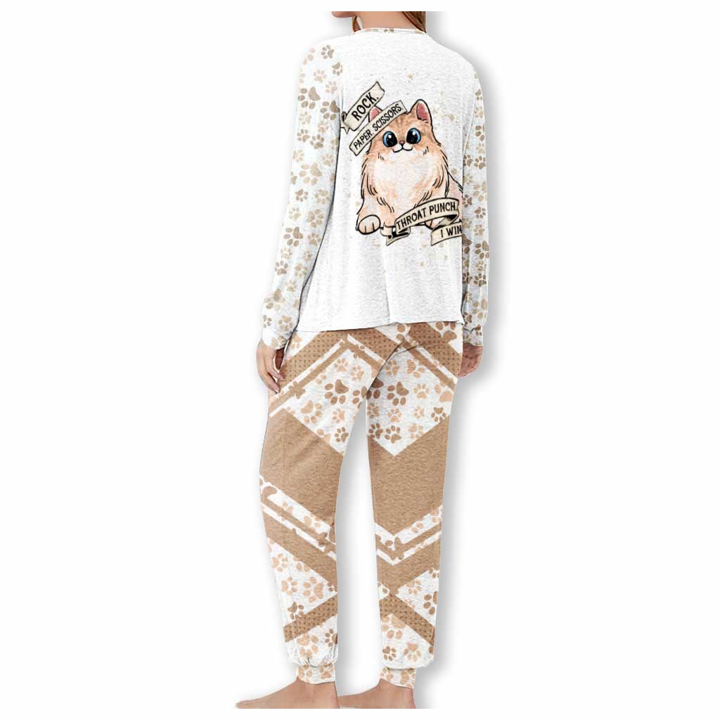 Schere, Stein, Papier – Personalisierter Katzenpyjama-Satz