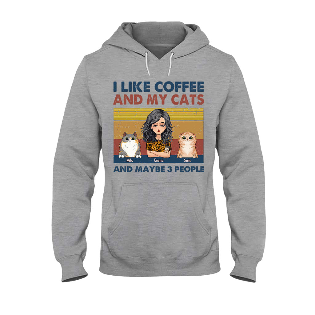 Ich mag Kaffee und meinen Hund – Hundegeschenk für Katzenliebhaber – Personalisiertes T-Shirt und Hoodie