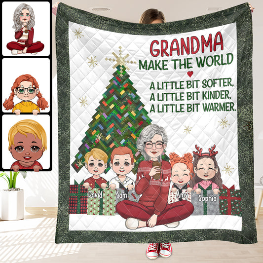 A Little Bit Warmer - Gift for grandma - Personalized Quilt