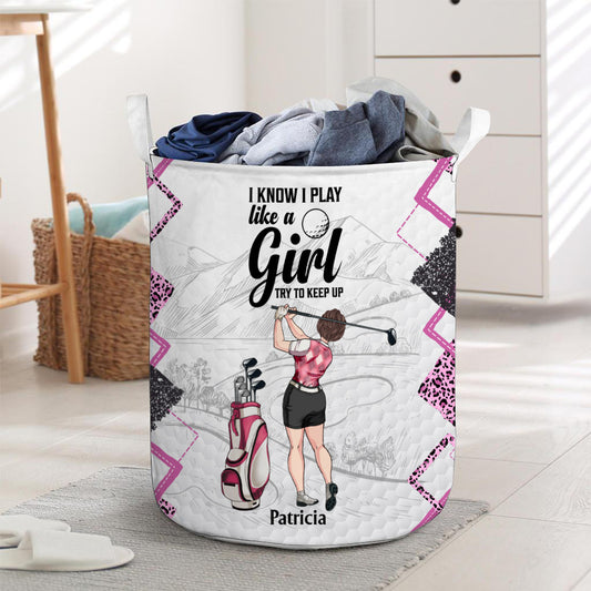 Golf Instruction - Golf gift for her, girlfriend, wife, daughter - Personalized Storage Basket