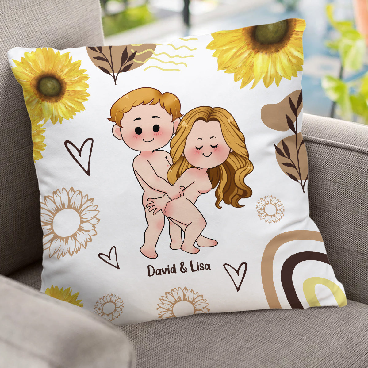 You're My Sunshine And My Rain - Personalized Couple Throw Pillow
