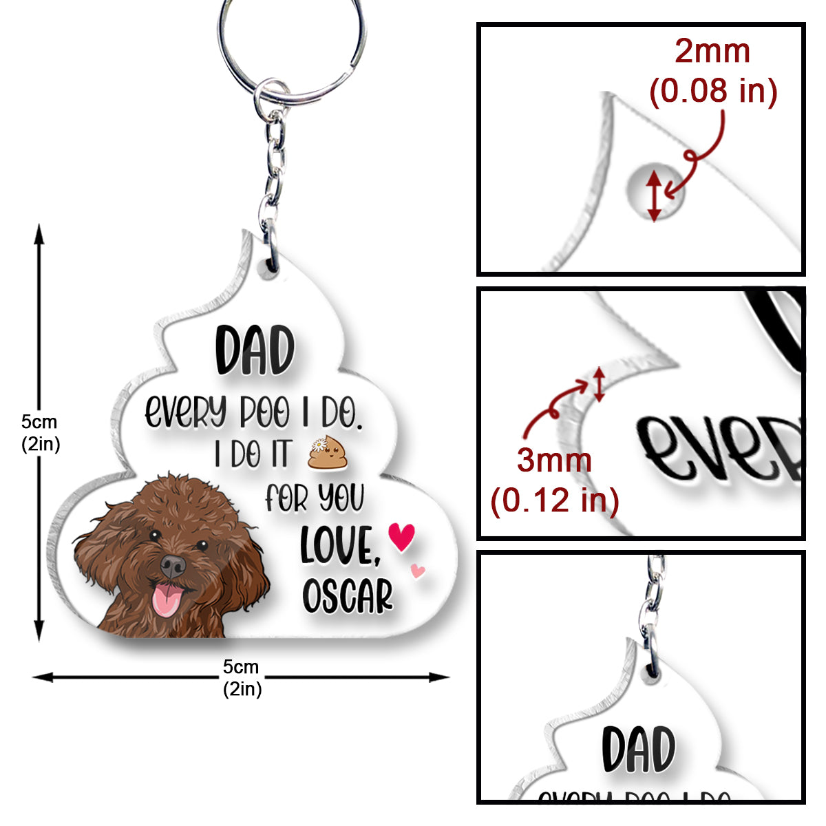Jeder Hundehaufen, den ich für dich mache – Hundegeschenk für Hundeliebhaber – Personalisierter Schlüsselanhänger