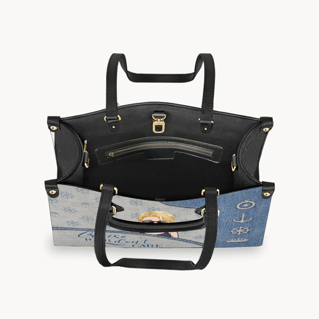 Kreuzfahrt-Frisur egal - Personalisierte Kreuzfahrt-Lederhandtasche