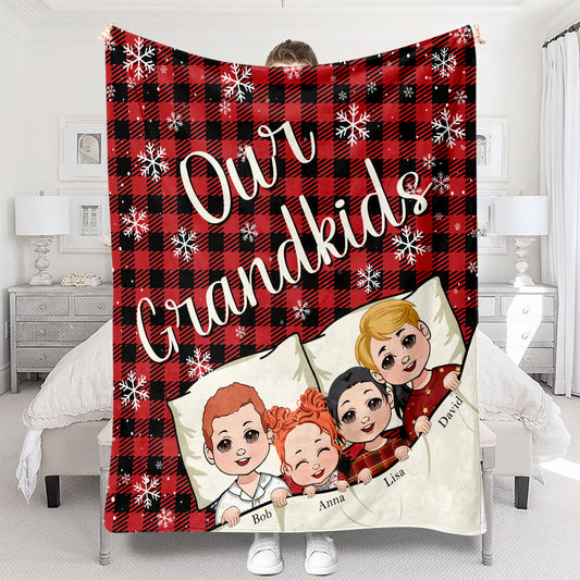 Couverture personnalisée pour grand-mère - Nos petits-enfants