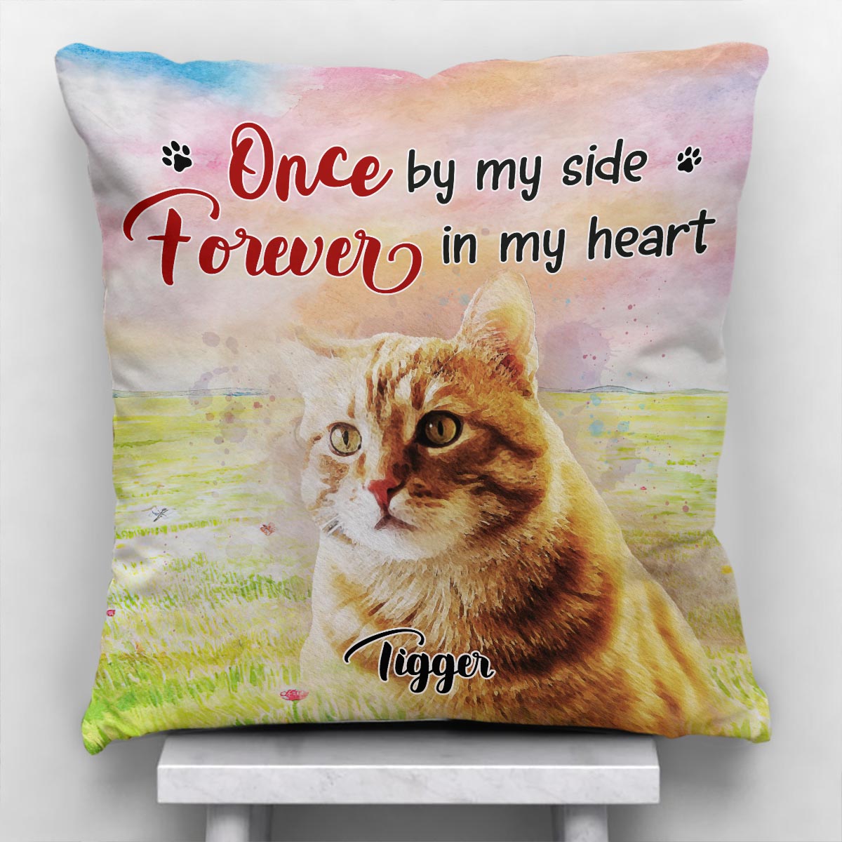 À jamais dans mon cœur - Coussin décoratif personnalisé pour chien