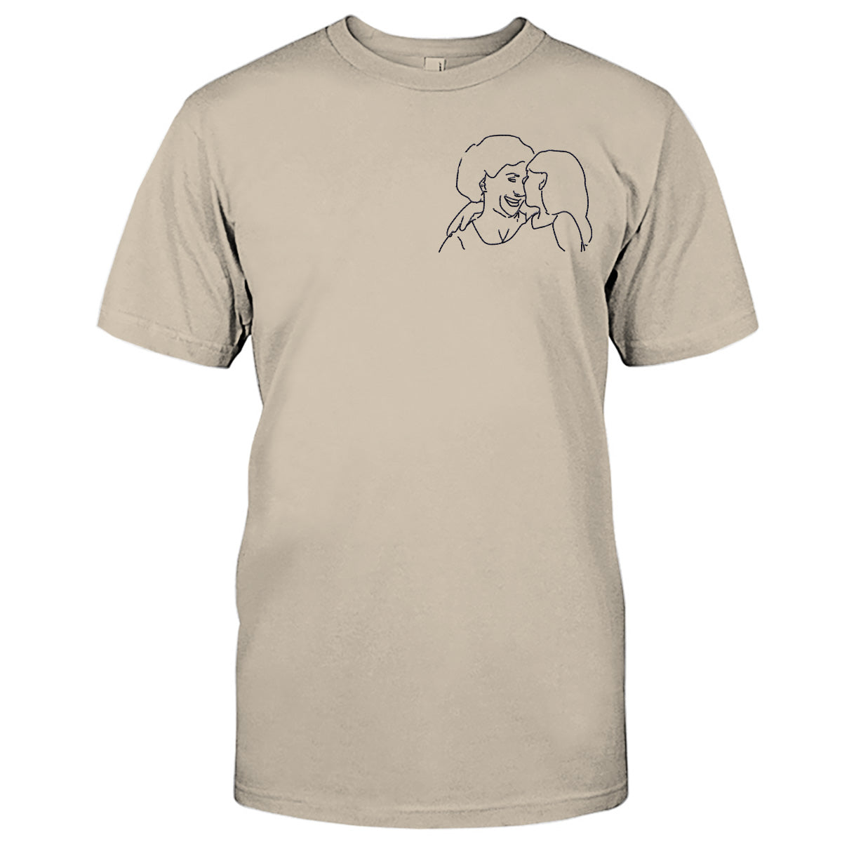 T-shirt brodé personnalisé « Grand-mère » avec motif au trait