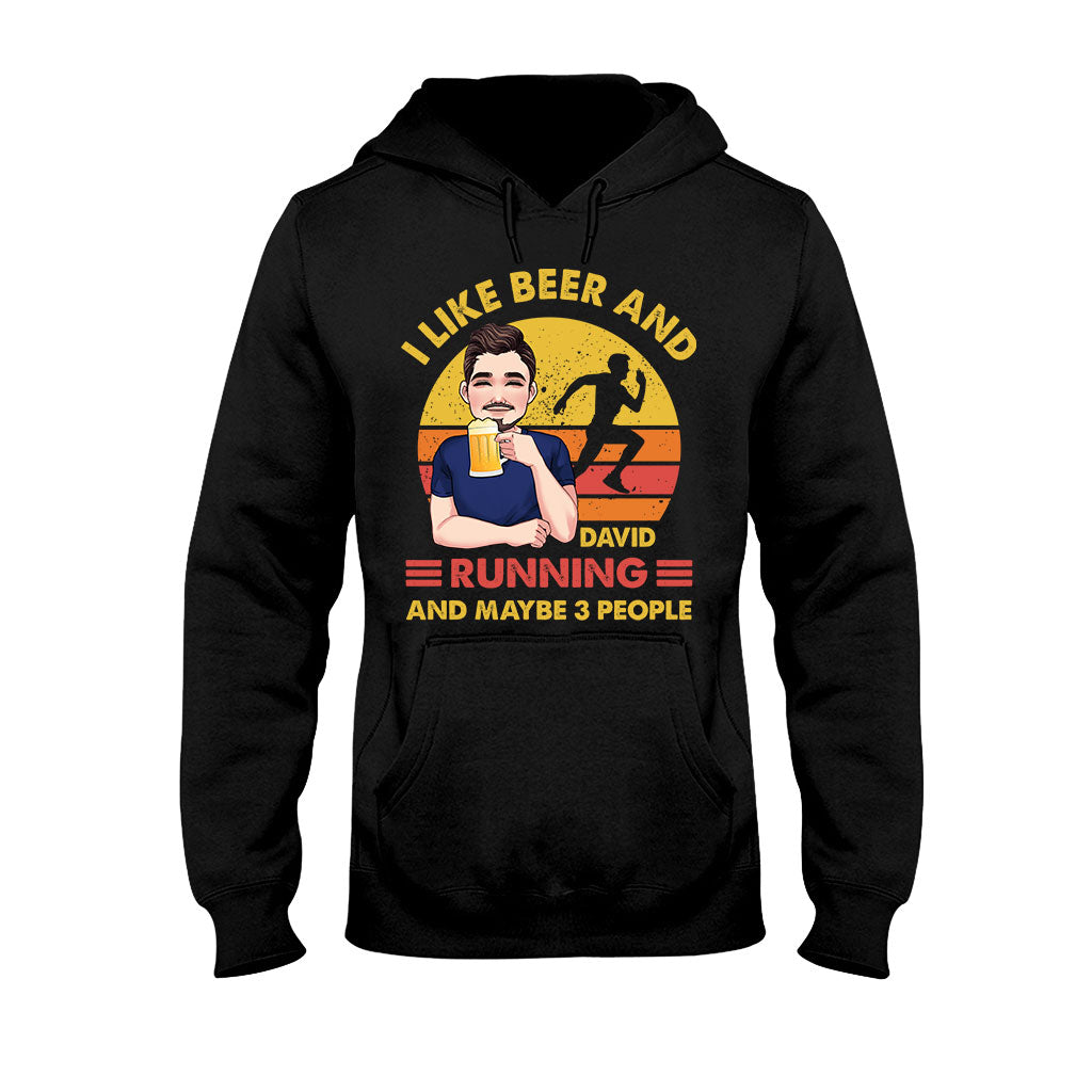 Ich mag Bier und Laufen – personalisiertes Lauf-T-Shirt und Hoodie