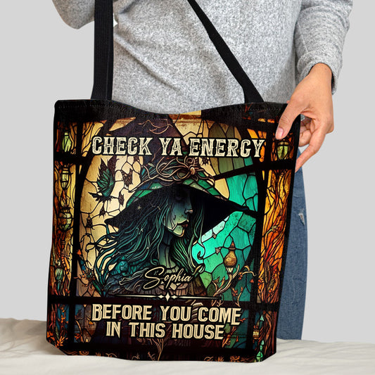 Check Ya Energy - Personalized Witch Tote Bag