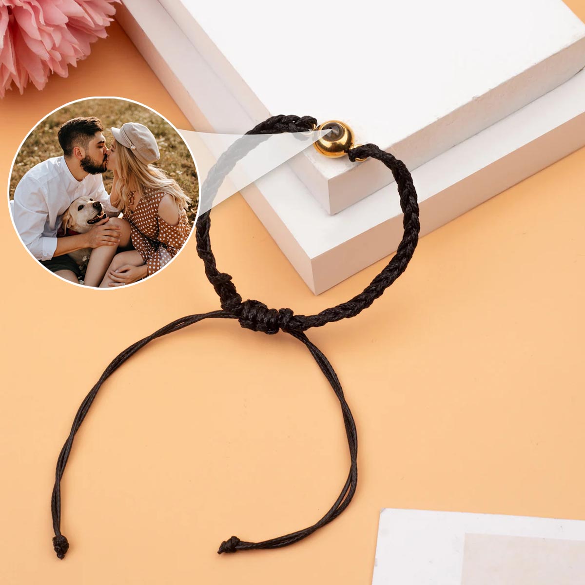 Liebe Familie – Personalisiertes Armband mit Familienprojektion