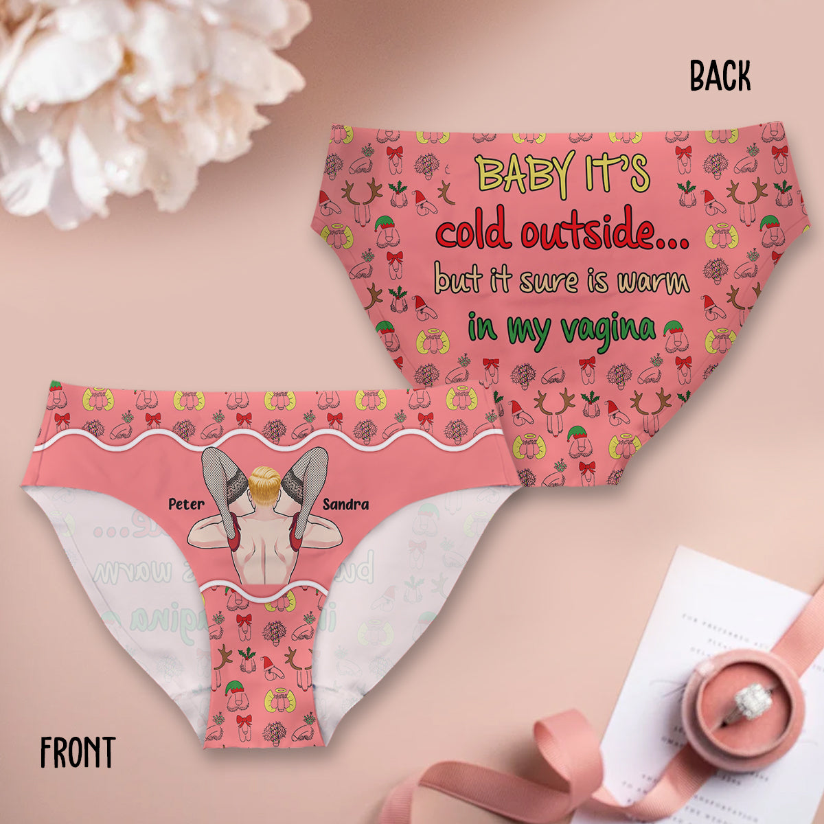 Baby It’s Cold Outside - Personalized Couple Women Briefs