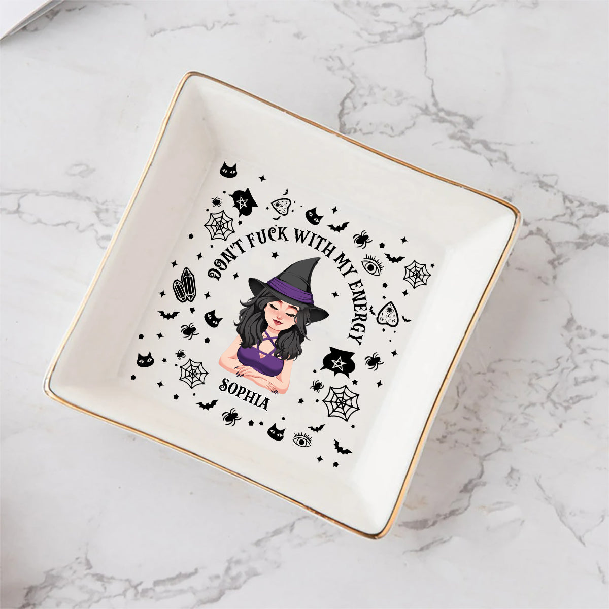 Don't F With My Energy - Personalized Witch Jewelry Dish