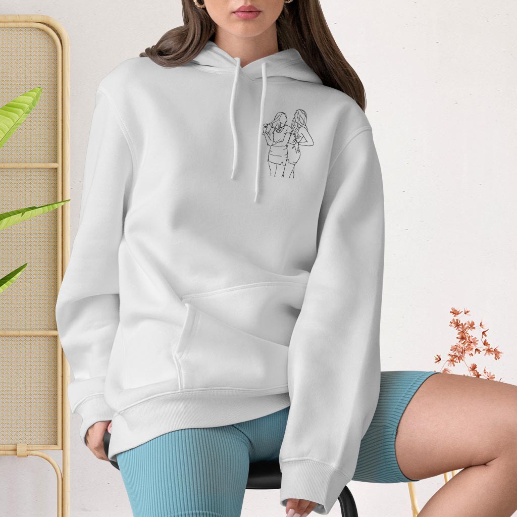 Custom Line Art - Personalized granddaughter Embroidered Hoodie