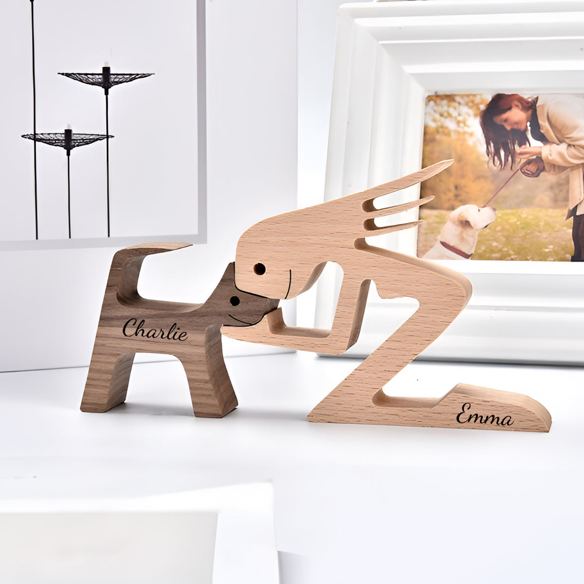 Vous, moi et le chien - Figurines décoratives personnalisées pour couples
