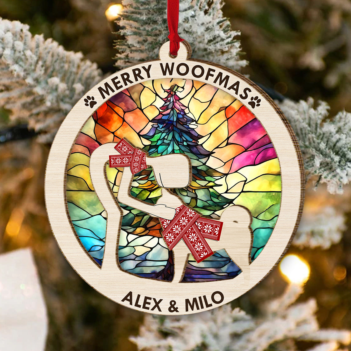 Alles, was ich mir zu Weihnachten wünsche, bist du – Geschenk für Hundeliebhaber – Personalisierter, zweilagiger Weihnachtsschmuck