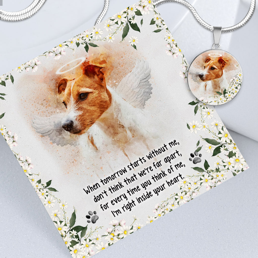 Quand demain commence sans moi - Pendentif rond personnalisé - Cadeau pour les amoureux des chiens et des chats ayant perdu un animal de compagnie