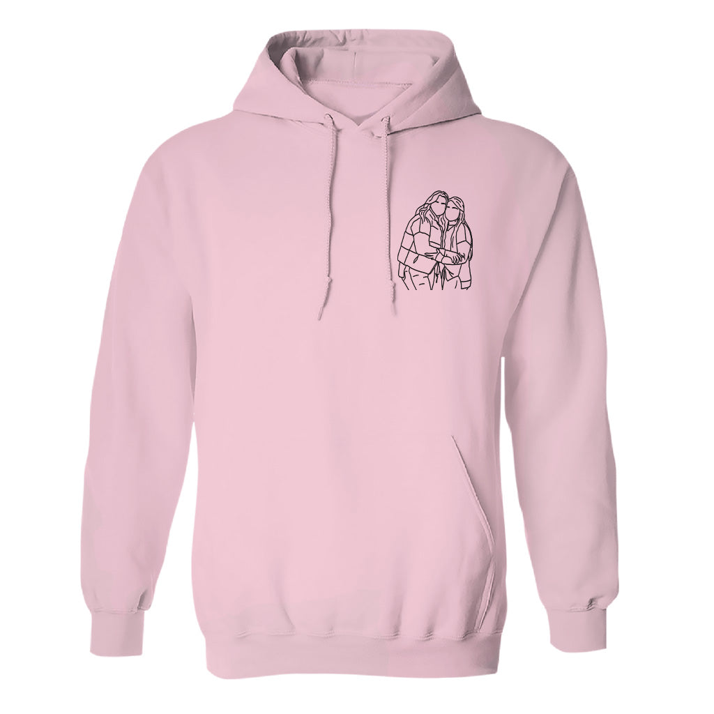 Sweat à capuche brodé personnalisé avec motif au trait - Bestie