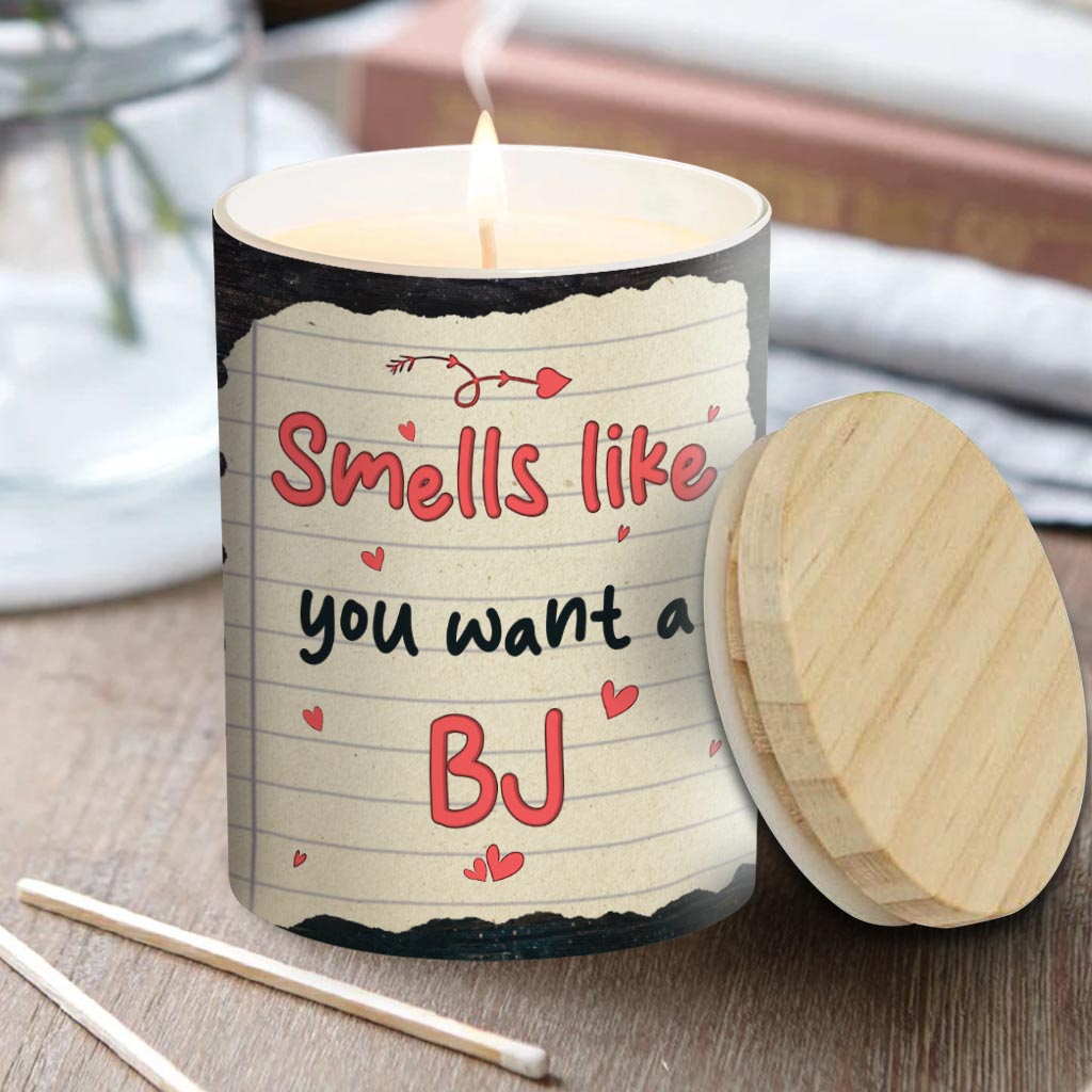 Smells Like - Personalized Couple Candle With Wooden Lid