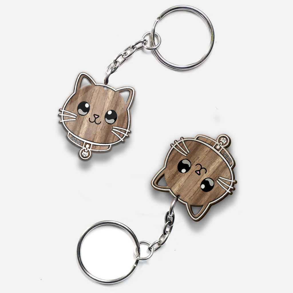 Niedliche Katze – personalisierter Katzen-Schlüsselanhänger