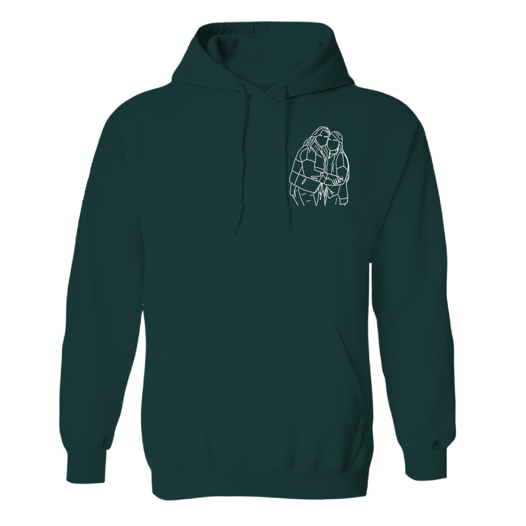 Sweat à capuche brodé personnalisé avec motif au trait - Bestie