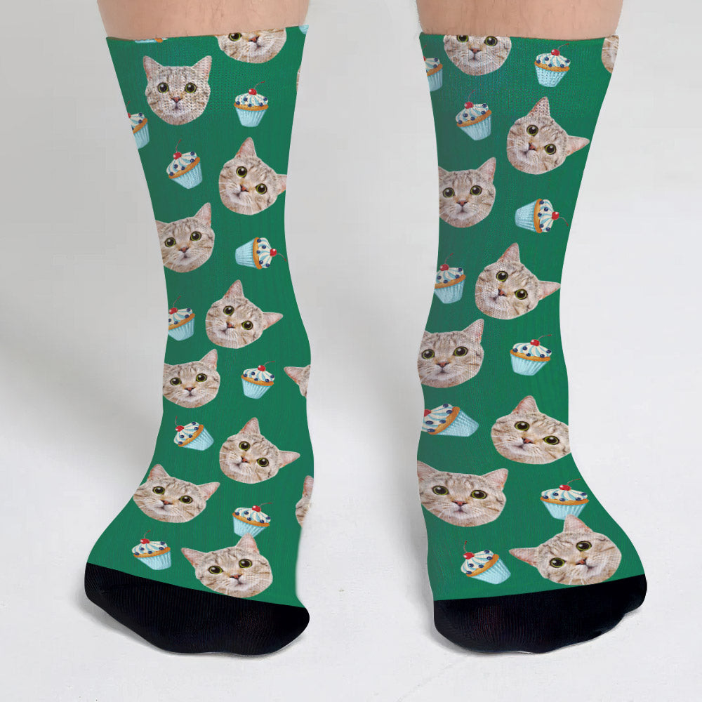 Chaussettes personnalisées pour chat à motif d'icônes amusantes