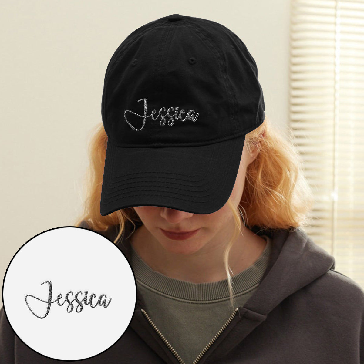 Custom Name - Personalized Couple Embroidered Classic Cap