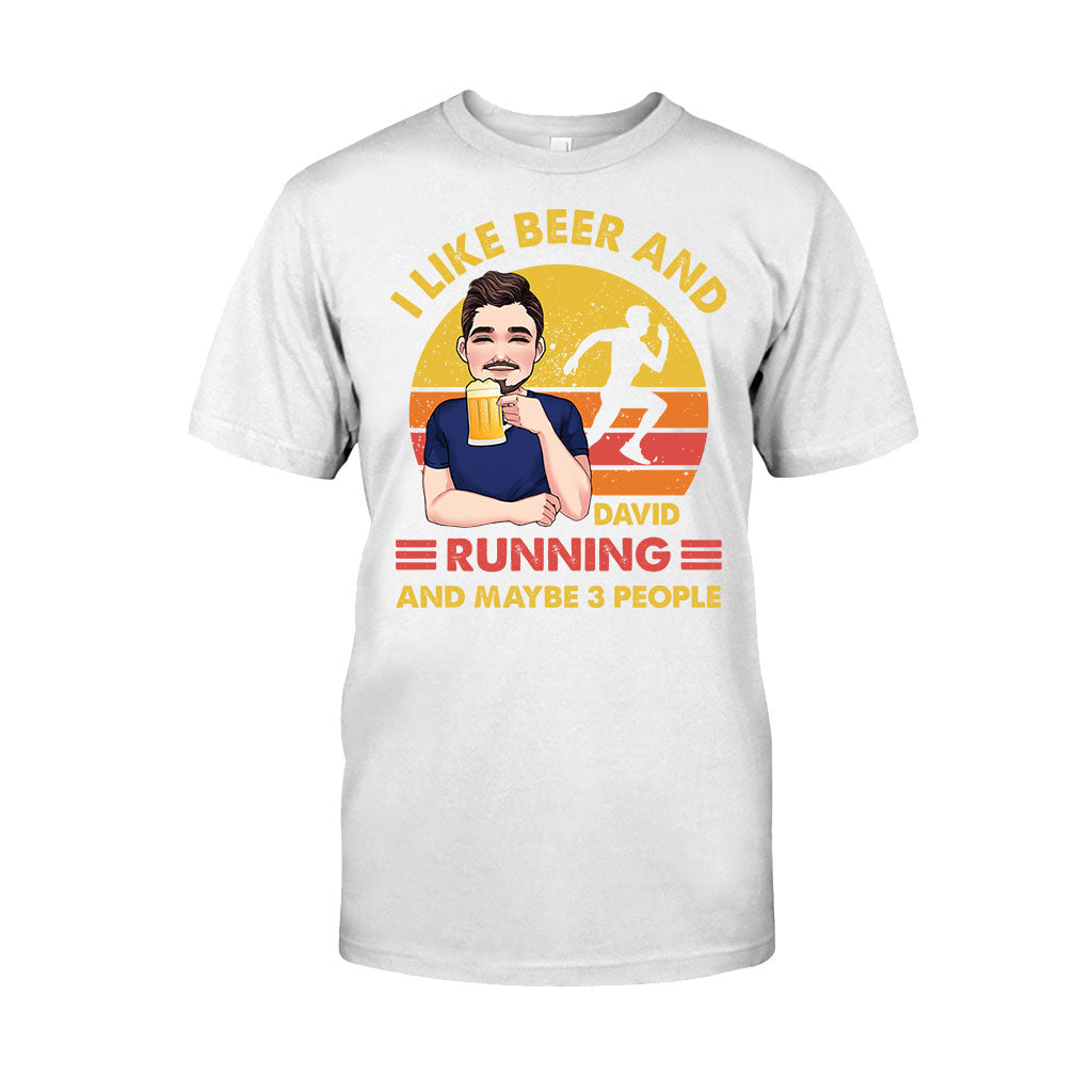 Ich mag Bier und Laufen – personalisiertes Lauf-T-Shirt und Hoodie