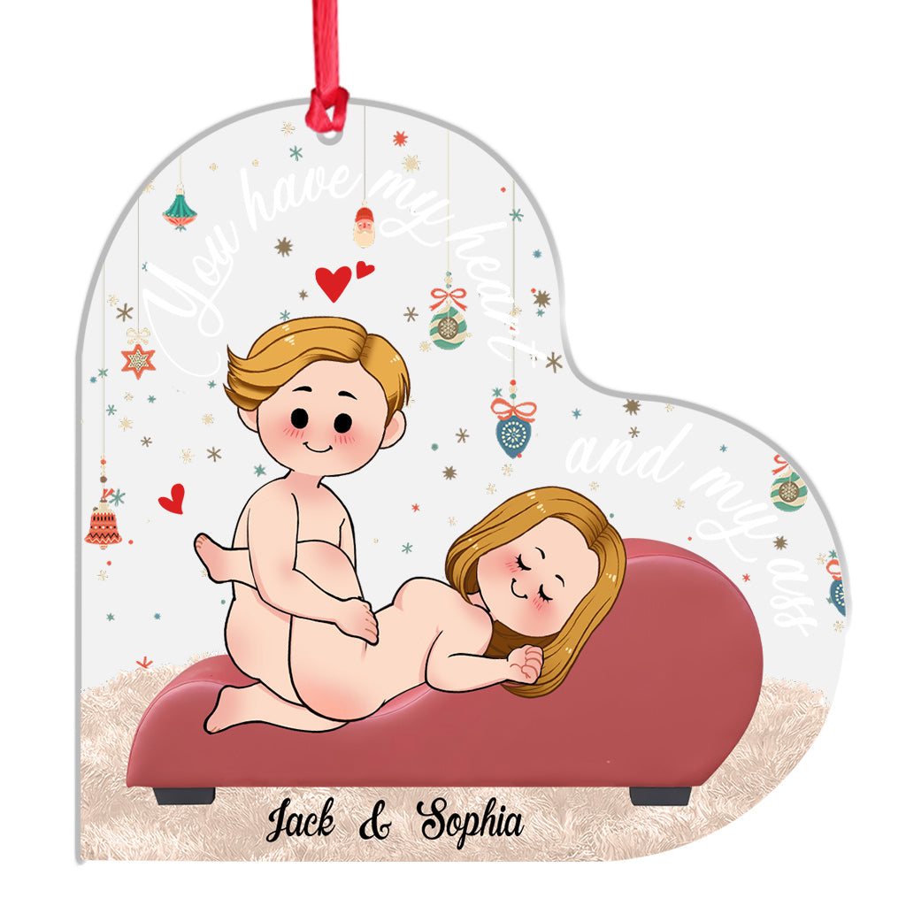 Thanks For All The Orgasms - Personalized Couple Transparent Ornament