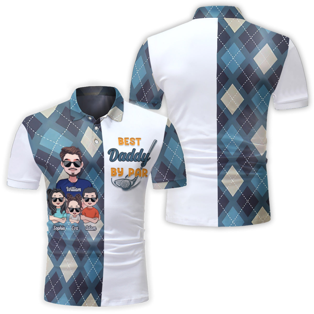 Grandpa's Lucky Polo - Golf gift for dad, him, boyfriend, husband, grandpa, uncle - Personalized Polo Shirt