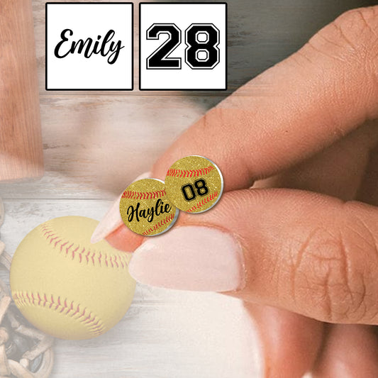 Pour les amatrices de softball - Boucles d'oreilles personnalisées sur le thème du softball