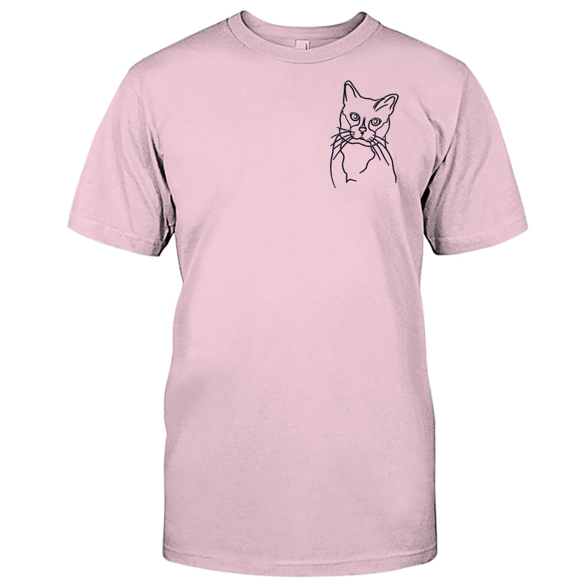 T-shirt brodé personnalisé avec motif de chat