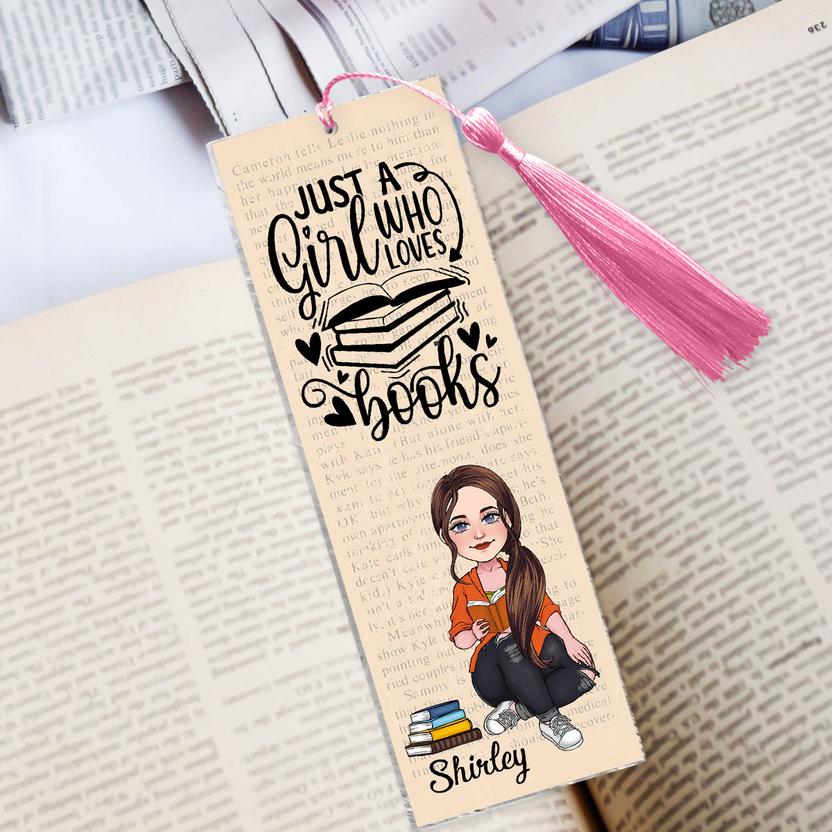 Juste une fille qui aime les livres - Marque-page personnalisé (Imprimé recto verso)