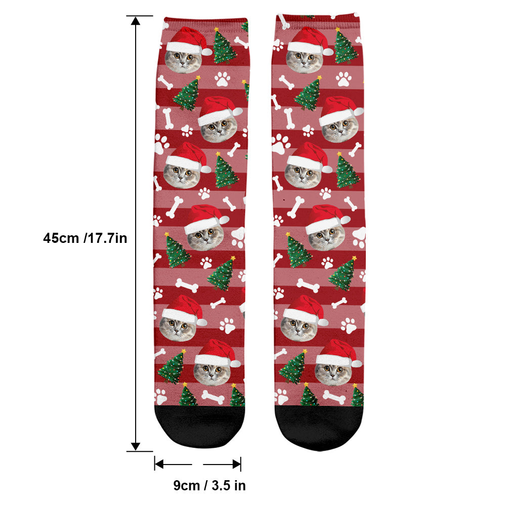 Personalisierte Weihnachtssocken mit Foto – Geschenk für Hundeliebhaber, Katzenliebhaber und alle anderen –