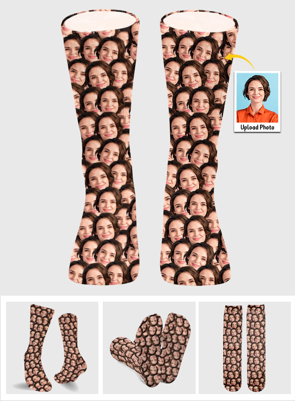 Individuell bedruckte Socken mit Gesicht – personalisierte Socken für Tanten